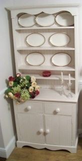 SUPERB Wood PAINTED SHABBY CHIC DRESSER DRAWERS DOORS PLATE RACK 