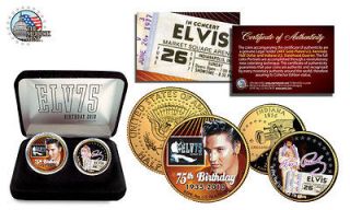 ELVIS PRESLEY 75th birthday 24K Gold U.S. Legal Tender 2 Coin Set