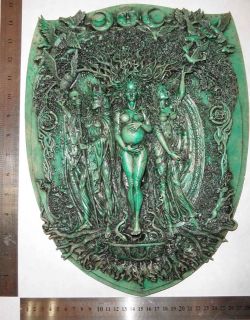 Wall panel bas relief picture Mother Nature mural decor shield