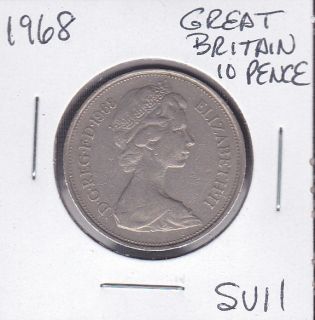 1968 Great Britain 10 Pence World Coins