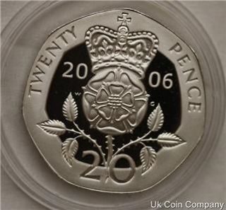   UK ROYAL MINT QUEEN ELIZABETH II SILVER PROOF 20P TWENTY PENCE COIN
