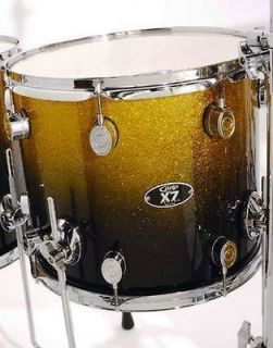 PDP/Pacific Drums X7 16 Floor Tom/Gold To Black Fade Sparkle/Maple 
