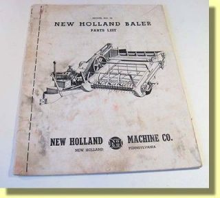 Parts List New Holland BALER Model 76