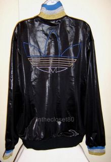 NEW ADIDAS CHILE 62 TRACK TOP RIBBED JACKET MENS WOMENS BLACK/GOLD 