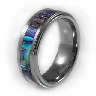   Carbide Ring Fancy Men Abalone Shell Inlay   Size 10.5   TG033