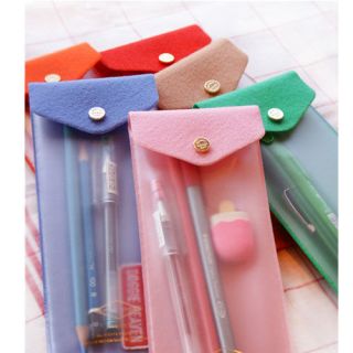   & Stylish Design Pure Color Pen pocket Korean Stationery Pencil case
