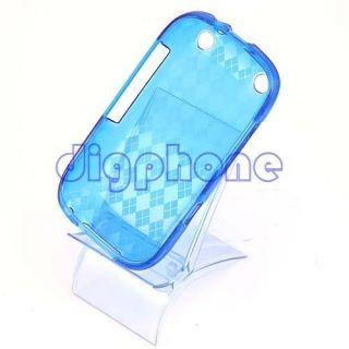 Blue Grid Pattern TPU Silicone Gel Case For BlackBerry Curve 9220 9310 