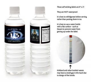 HALO 4 Birthday Party Favor Personalized WATER BOTTLE LABELS