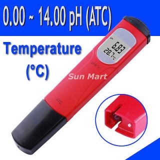 Digital 0~14 pH Meter Tester Thermometer Temperature °C