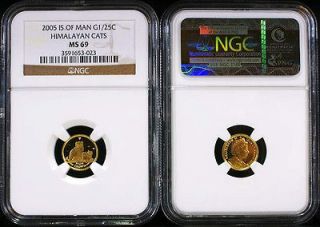   Ounce Isle Of Man Gold Himalayan Cats NGC MS 69 MS69 Freshly Graded