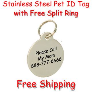   Personalized Engraved Stainless Steel Dog Tag Cat Tag Pet ID Name Tag