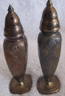 Antique Poole Silver Co. Astor Salt And Pepper Shakers RARE FIND