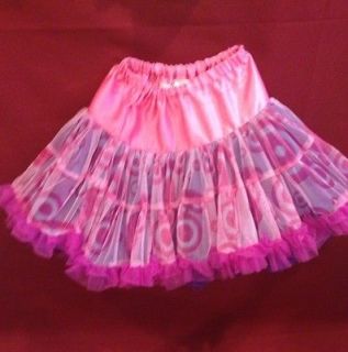Boutique Popatu Tutu Tull Petticoat Style Skirt EUC Size Medium Pink 