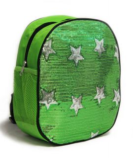 Dance Bag Girls Sequin Star Backpack Bright Green NEW