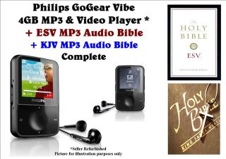Philips GoGear Vibe 4GB  & Video Player +ESV +KJV  Audio Bible 