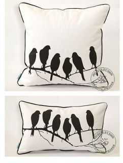 Simple Black Birds Pattern animal print pillowcase,cot​ton linen 