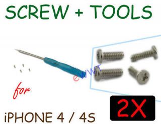 4x Replacement Bottom Dock * Star Shape Screws + Tool for iPhone 4 S 
