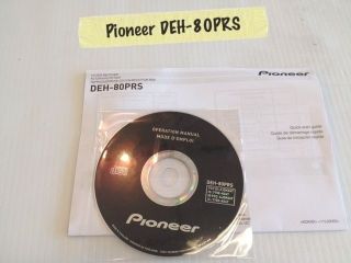 PIONEER DEH 80PRS NEW OWNER MANUAL + DVD car stereo guide
