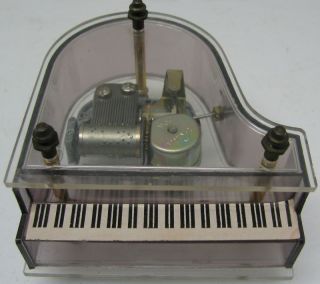 Vintage with Music box in Piano w Cylinder Note Tune