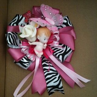 Animal Print , Zebra Pink Its A Girl Huge Corsage Baby Shower Corsage