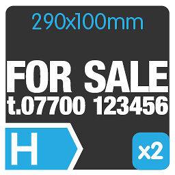 2x FOR SALE + PHONE NUMBER Custom Car/Van/Window Vinyl Sign Decal 