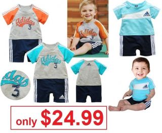NEW ADIDAS Baby Boy Boys Infant Toddler Romper One piece Jumpsuit 
