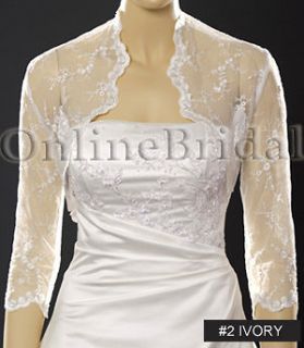   wedding 3/4 sleeve soft lace bolero jacket shrug  PICK SIZE S 4X