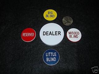   Holdem Poker Game (1) DEALER BUTTON SET **NEW**FOR ALL YOUR CARD GAMES