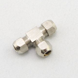   Plated Brass 6mm Swagelok Union 3Ways Tee Connectors Pipe Fittings