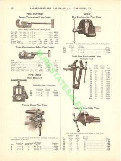 1917 Rex Parkers Vulcan Vise Pipe Cutter Catalog Ad
