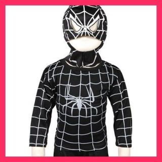 D204 Black Spiderman Kids Party Halloween Party Fancy Costume Outfit
