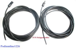 15 FT PV SOLAR CABLE STRIPPED 4MM2 1 PAIR W MC4 CONNECTOR ONE ON EACH 