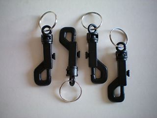 Snap Clip Plastic Belt Clip Key Ring with Swivel Lot of 25 Color Black 