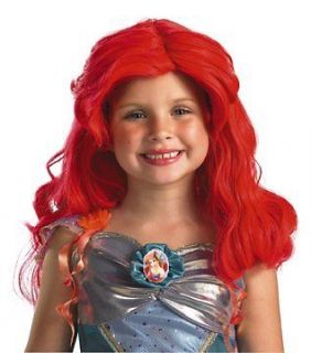 Girls Disney Ariel Little Mermaid Halloween Costume Long Red Wig