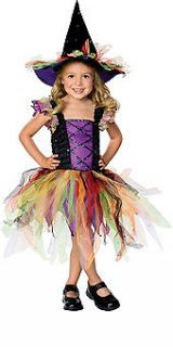 Girls Rainbow Witch Halloween Costume Childs Kids Princess Purple 