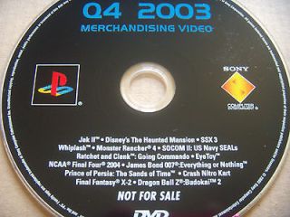 KIOSK Playstation 2 Merchandising DVD   NOT FOR SALE Spring 2003 Q4 