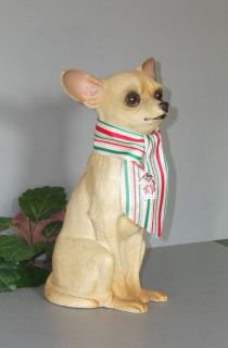 1999, Universal Statuary #407 Chihuahua coated plaster dog figurine