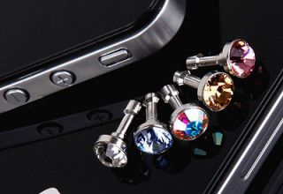   Assorted Color Diamond Bling 3.5mm Anti Dust Plug Jack for iphone