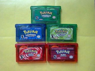 Pokemon games Sapphire FireRed Ruby Emerald LeafGreen Work in GBA 