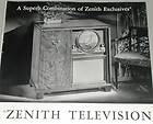 1949 Zenith Television ad, B&W TV Radio Record player