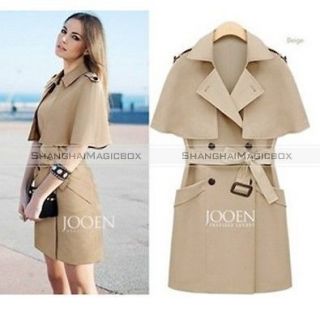 New Women Trendy Vintage Sweet OL Trench Coat Cape Cloak Jacket 