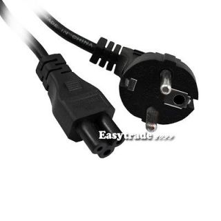 New Black EU 3 Prong AC Power Cord 2Pin Adapter Cable for Laptop Hot 