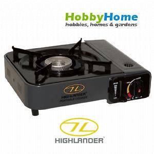 HIGHLANDER PORTABLE GAS COOKER CAMPING STOVE WITH CARRY CASE MILITARY 