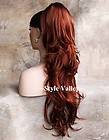 LONG Red Ponytail Hairpiece Wavy Extension Claw/Jaw Clip in on Hair 
