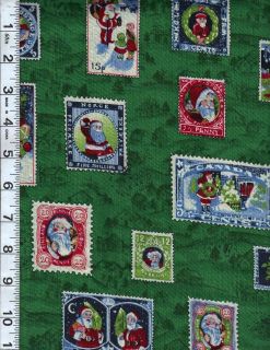 yards Chistmas Postage Stamps from All Over the World in Green