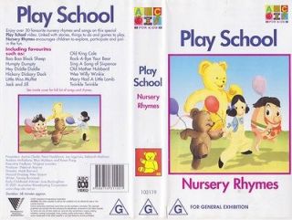 PLAY SCHOOL ~NURSERY RHYMES ~ABC VHS PAL VIDEO~A RARE FIND