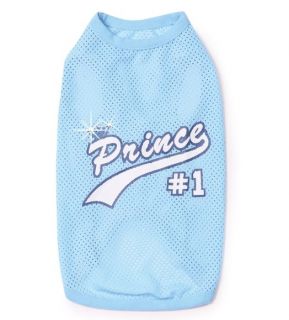 Chihuahua Sports Jersey Blue Prince Singlet Puppy Tiny Clothes T Shirt 