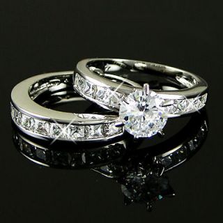princess cut diamond engagement ring in Engagement/Wedding Ring Sets 