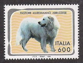 Rare Dog Breed Photo Full Body Postage Stamp MAREMMA SHEEPDOG Italy 