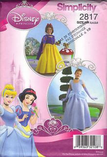 Simplicity Disney Princess Pattern Cinderella Snow White size 3,4,5,6